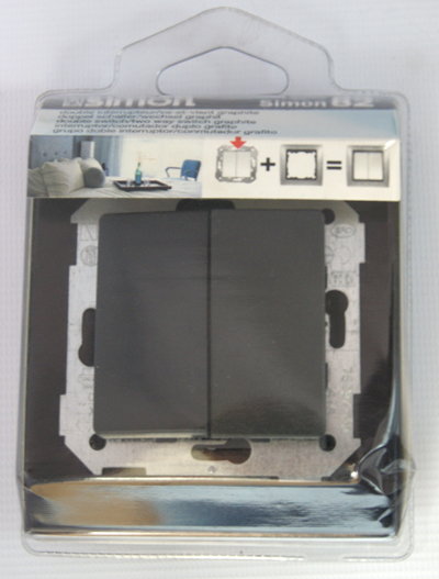 CONMUTADOR DOBLE SIMON M8239738B GRAFITO