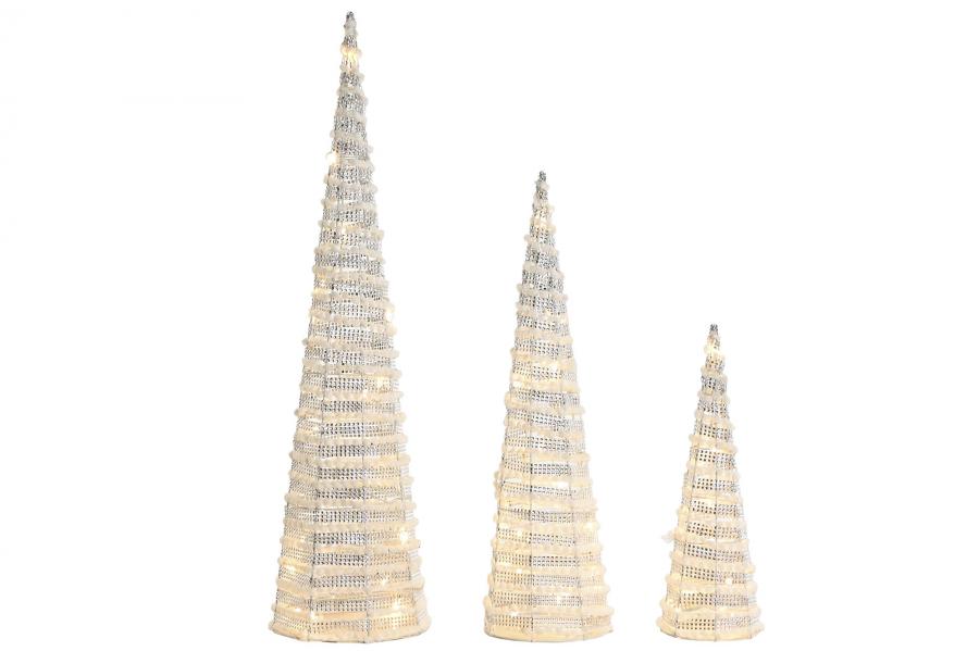 CONO SET 3 LED RATAN BLANCO 206927 2