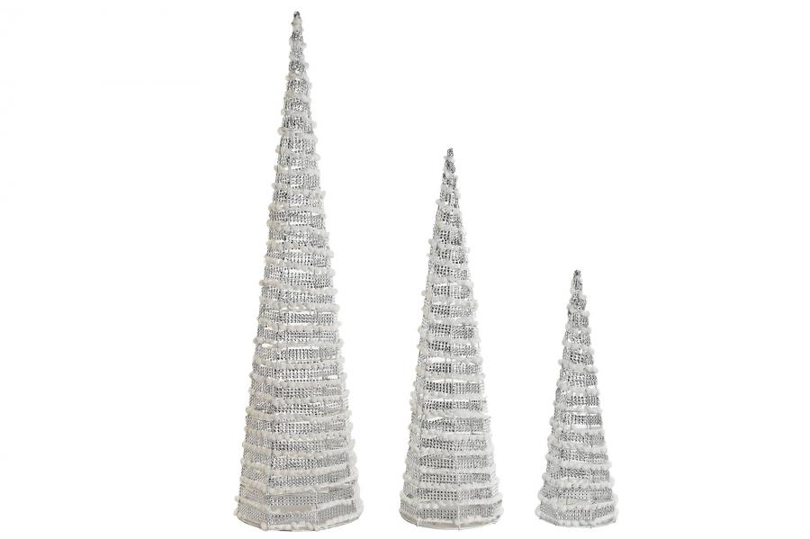 CONO SET 3 LED RATAN BLANCO 206927