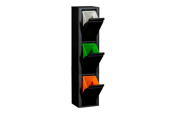 CONTENEDOR BASURA SELECTIVNEGRO MATE 3 C
