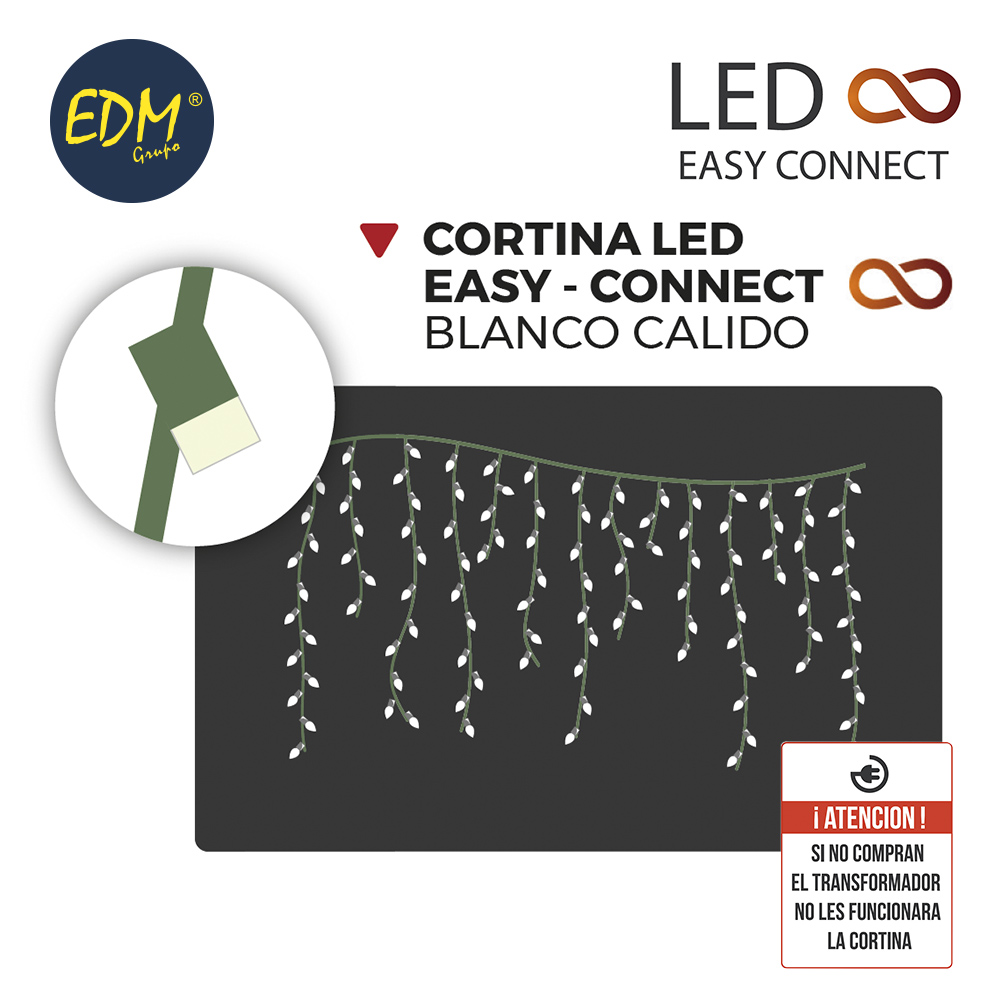 CORTINA ICICLE 6TIRAS/40LED BLANCO/CALID