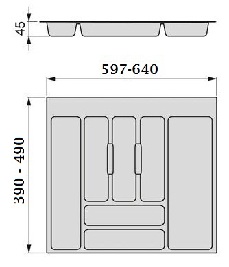 CUBERTERO UNIVERSAL GRIS A.M-700 8323423 2