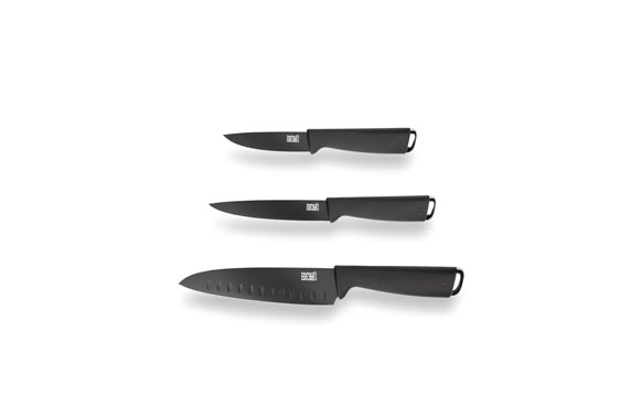 CUCHILLOS COCINA SET 3 UDSNEGRO