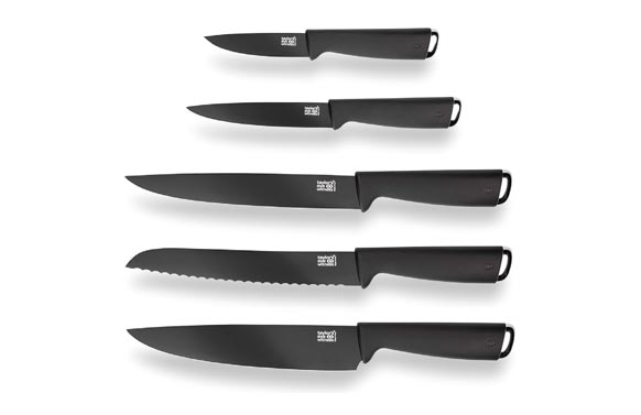 CUCHILLOS COCINA SET 5 UDSNEGRO