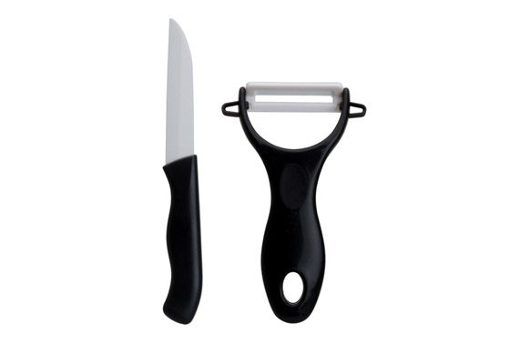 CUCHILLO Y PELADOR CERAMICO SET