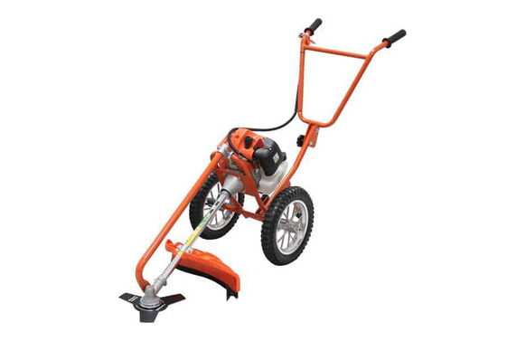 DESBROZADORA GASOLINA 52 CC. MOTOR 2T. CON HILO, DISCO Y RUEDAS. 69330 1