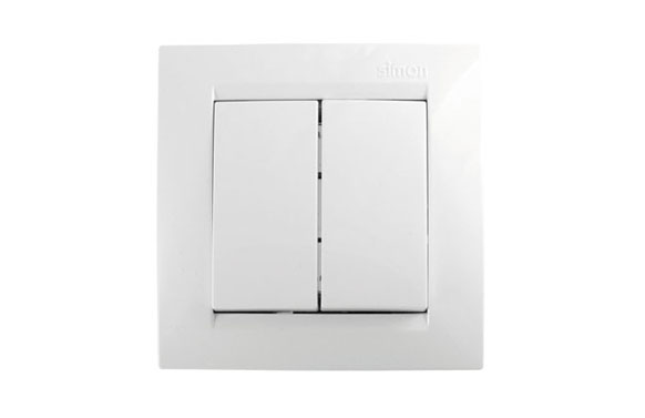 DOBLE CONMUTADOR BLANCO   SERIE 15