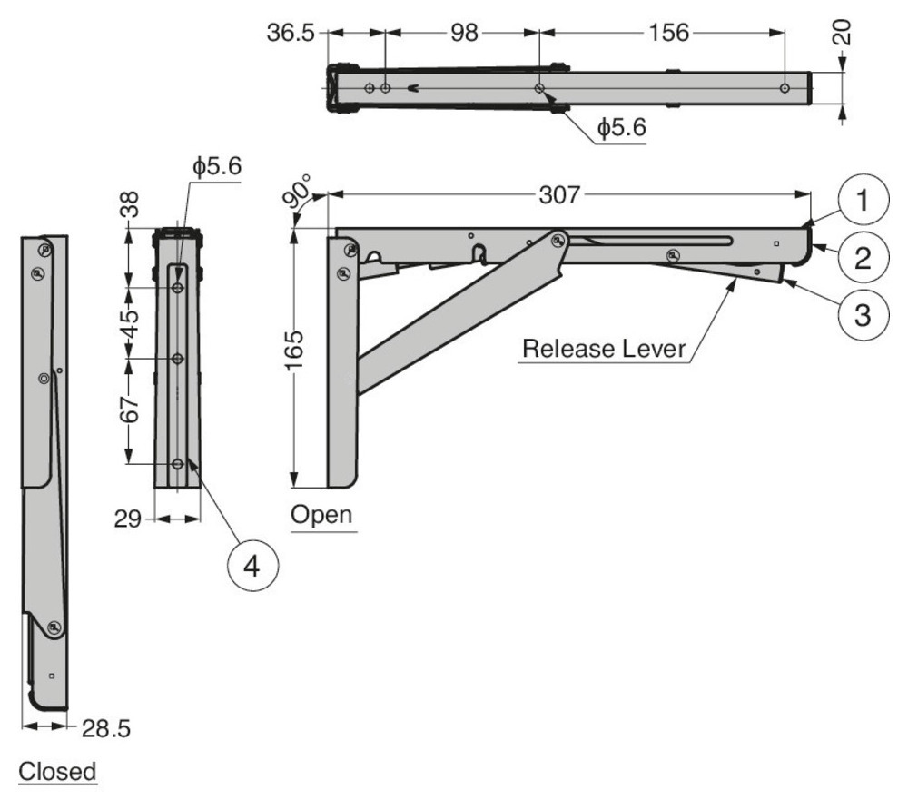 ESCUADRA ABATIBLE NEGRA EB-317-DA-BL 5