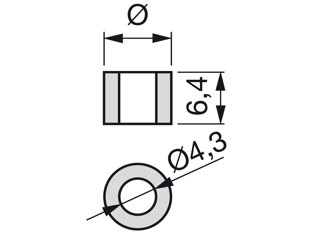 ESPACIADOR D8X6,4 GR+TOR M4X25 6227320 2