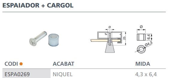 ESPACIADOR D8X6,4 GR+TOR M4X25 6227320 4