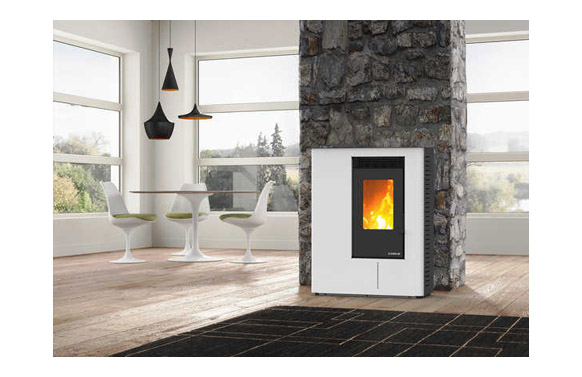 ESTUFA DE PELLET WELLS    10,6 KW BLANCA
