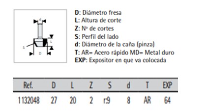 FRESA VIRUTEX 11.32.048 2