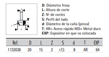 FRESA VIRUTEX 11.32.038 2