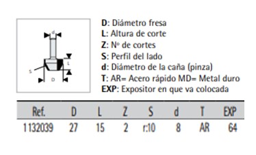 FRESA VIRUTEX 11.32.039 2