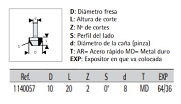 FRESA VIRUTEX 11.40.057 2