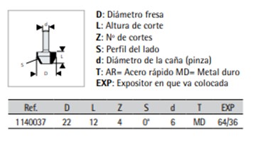 FRESA VIRUTEX 11.40.037 2