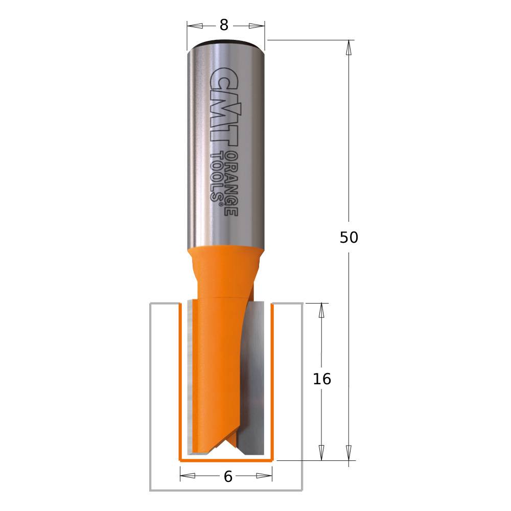 FRESA CMT RECTA HWM S8 6X16     91106011