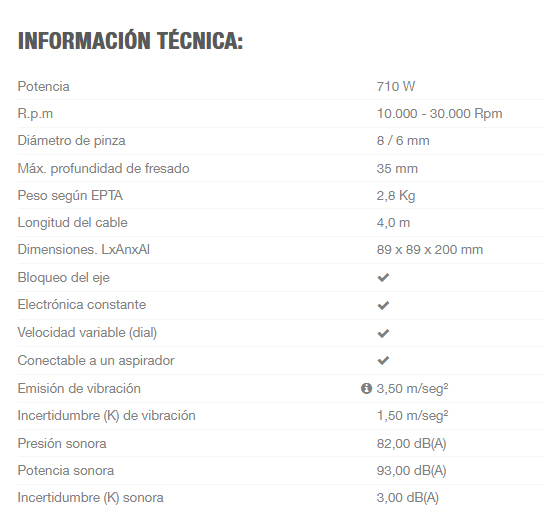 FRESADORA MULTI 6/8MM RT0700CX2 MAKITA 3