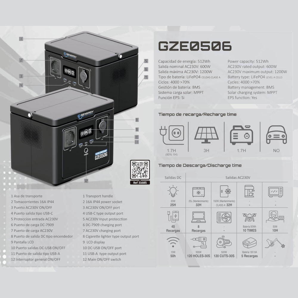 GENERADOR GENERGY GZE0506 31685 2