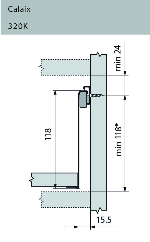 GUIA P/CAJONES 320K BLUM(118)  400MM 2