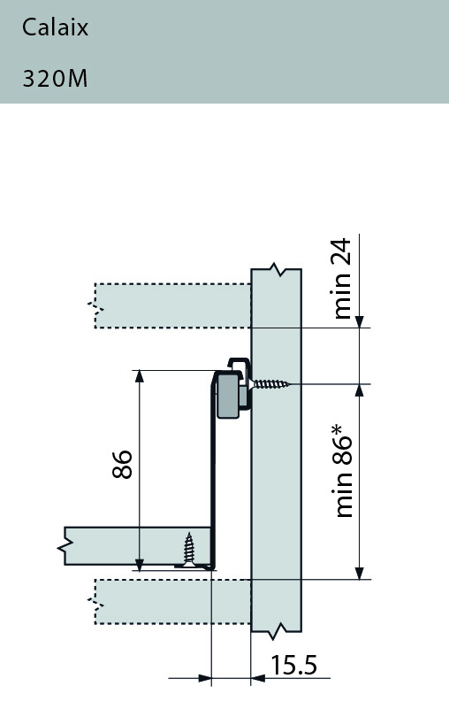 GUIA P/CAJONES 320M BLUM (86)  550MM 2