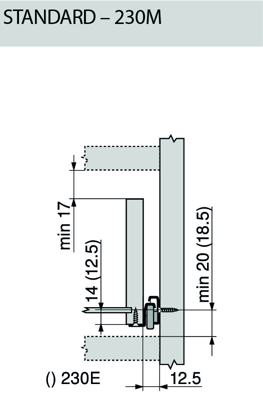 GUIA P/CAJONES BS-230M BLUM MARRON 300 2