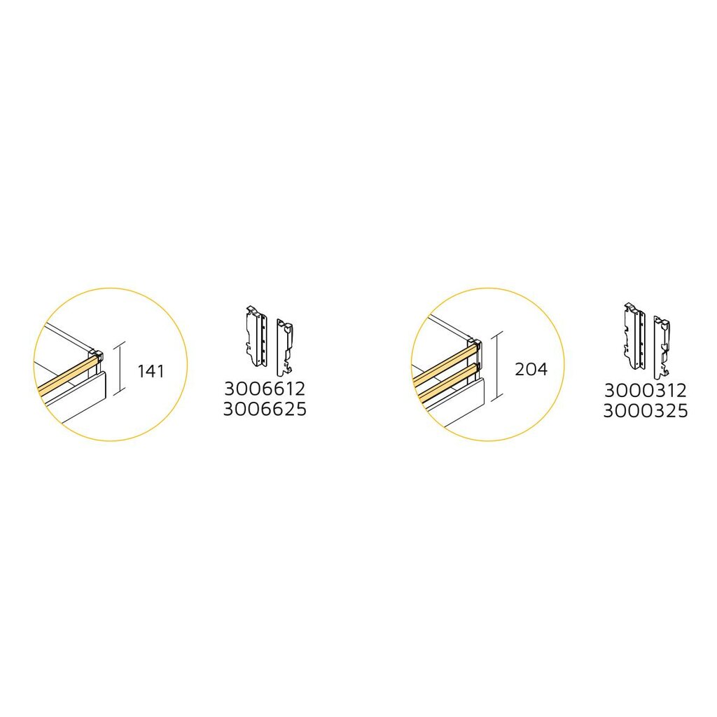 GUIA CAJON BARAN.(Q)350MM ALT204/3013625 2