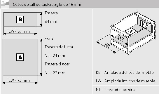 GUIA CAJON T-PACK ANTARO 30K GRIS 500MM 3