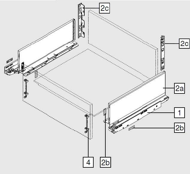 GUIA LEGRABOX 750.5001 (R-L)40KG(500MM) 3