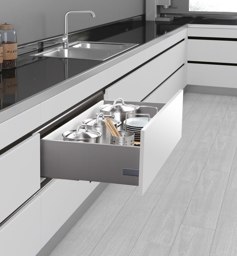 GUIA CAJON FINE H170 DE 500MM GRIS ANTRA