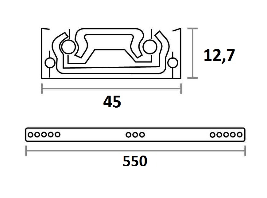 GUIA CAJON TELESCOPICA EXTRACCION TOTAL 45 X 550 MM CINCADA 78055 2