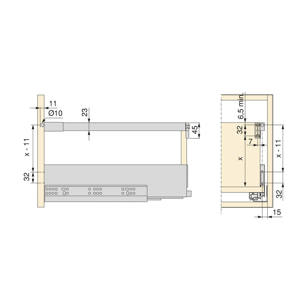 GUIA CAJON BARAN.BLAN VERTEX 500 3110512 2