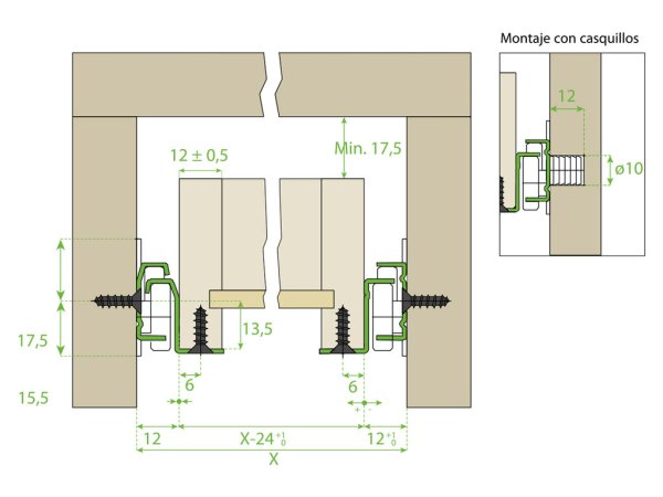 GUIA CAJON SALICE STANDARD 600MM BLANCA 3