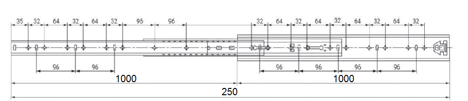 GUIA RODAMIENTO CARGA 53 X 1000MM 2