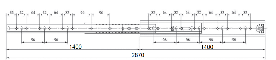 GUIA RODAMIENTO CARGA 53 X 1400MM ZINCAD 2