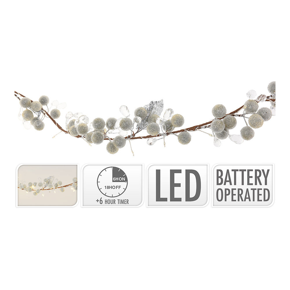 GUIRNALDA PERLAS 180CM 35L PLATA   72074