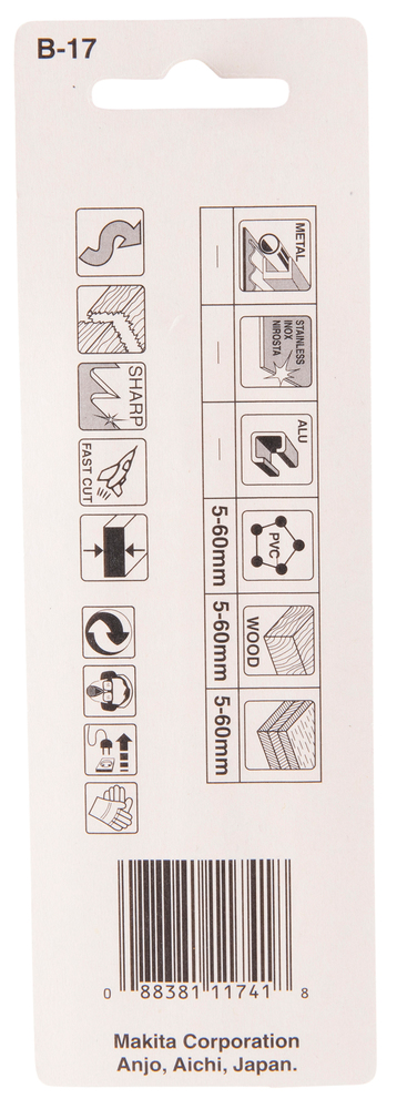 HOJA SIERRA CALAR B17 MADERA(2U) B-01301 3