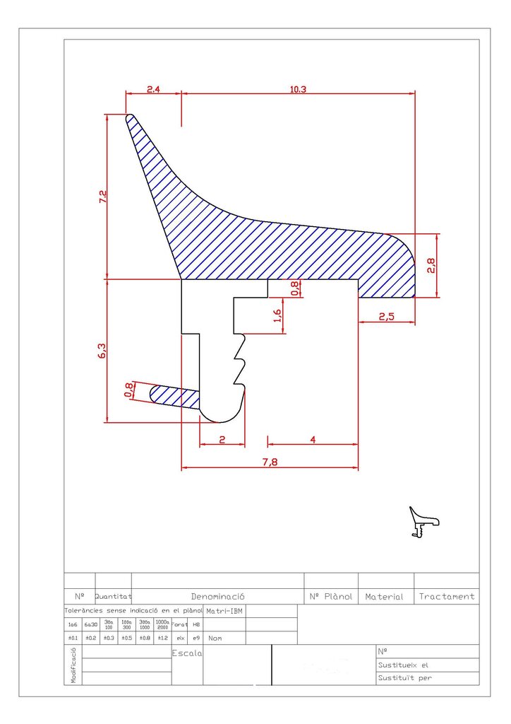 JUNTA GOMA BLANCA JAMBA 2.20 MTS 060833