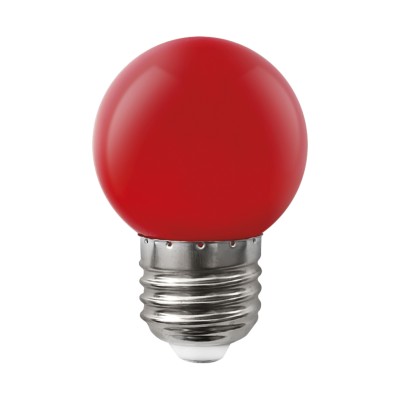LAMPARA LED ESFERICA E27 1,5 W ROJA