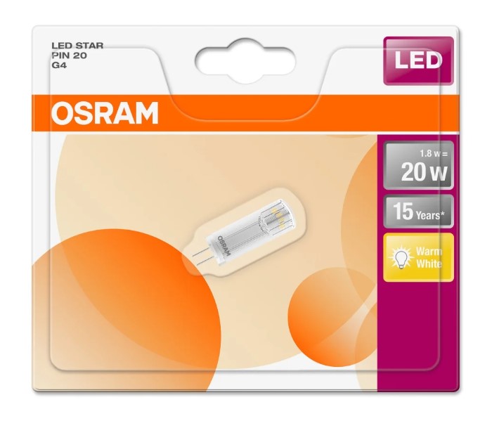 LAMPARA SPECIAL PIN 1.8W/827 G4 D.20 2