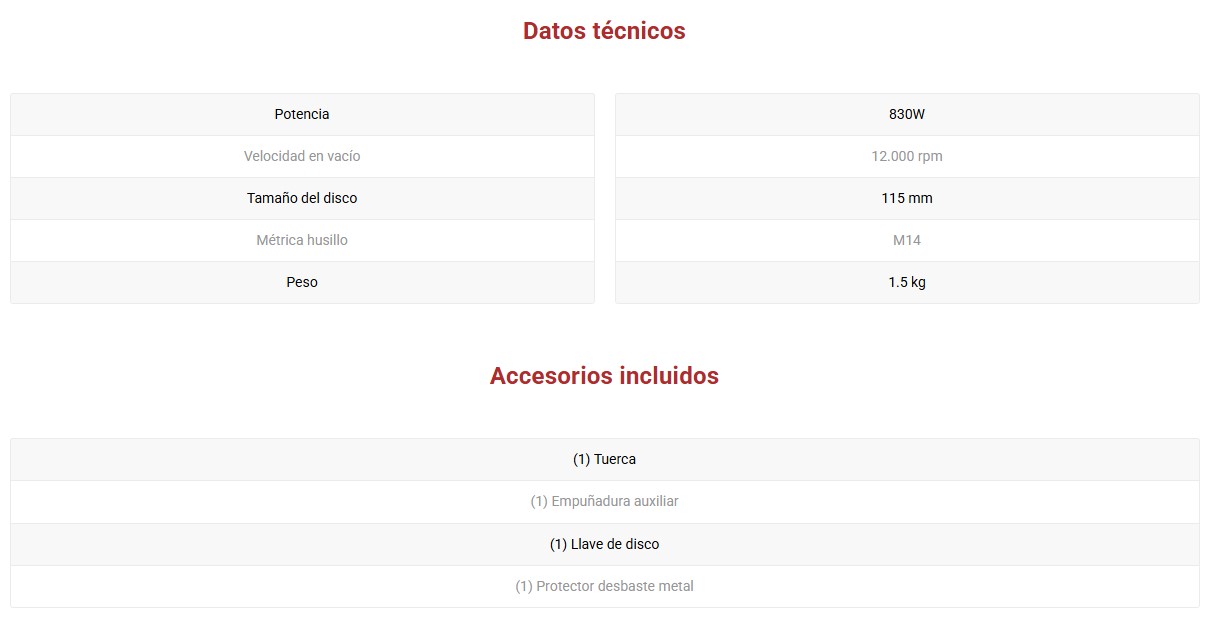 AMOLADORA 115mM 830W KRESS KUS04P 2
