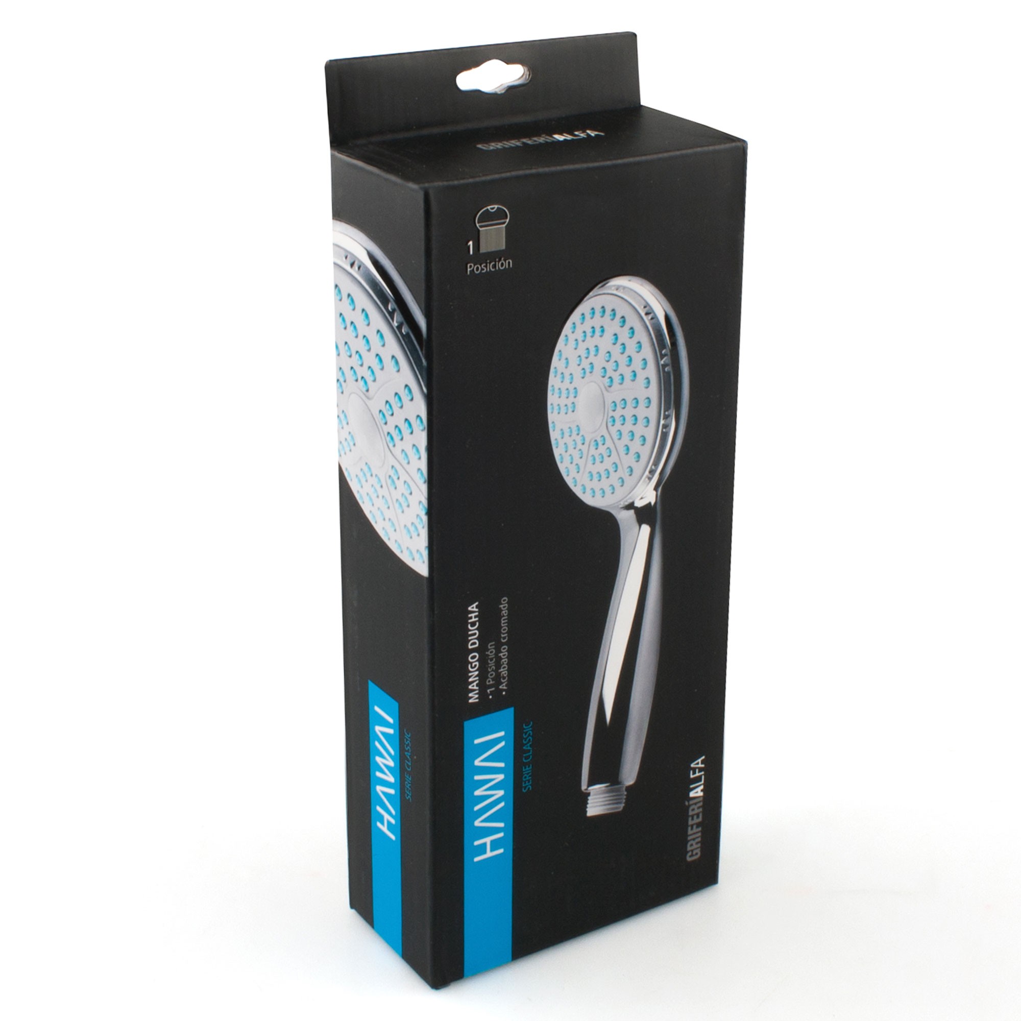 MANGO DUCHA 1 POSICION HAWAI  CROMADO 2