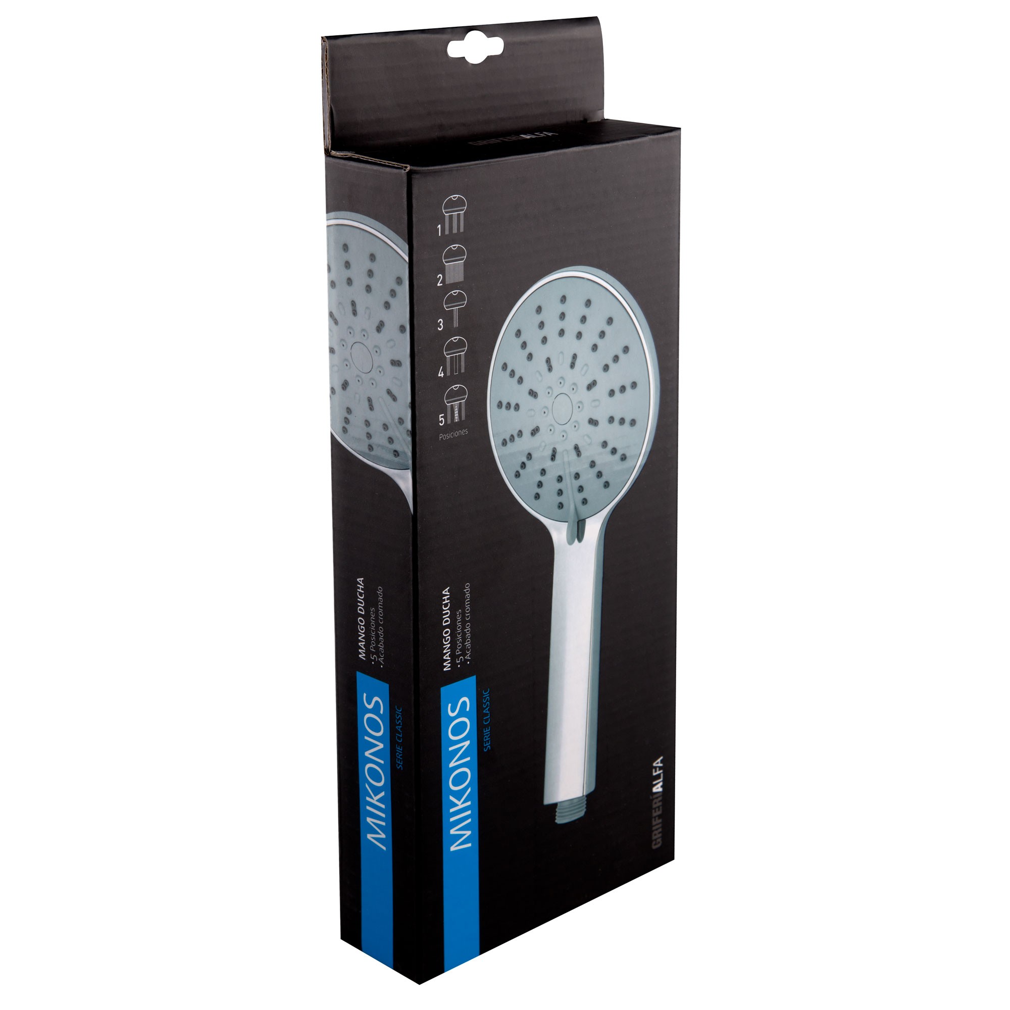 MANGO DUCHA 5 POSICION MIKONOS  CROMADO 2