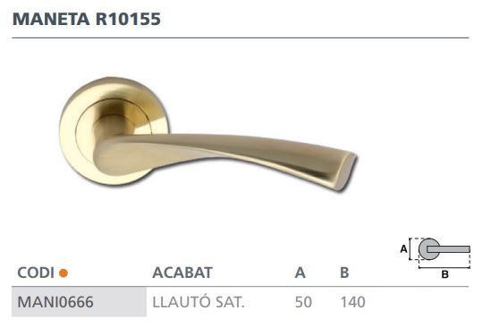 MANILLA OLA ZAMAK/ALUMINIO ROSETA (JUEGO) DORADO MATE R10155 SB 2