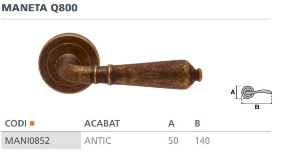 MANIVELA C/ROS ANTICATO Q800  0800.10.10 2