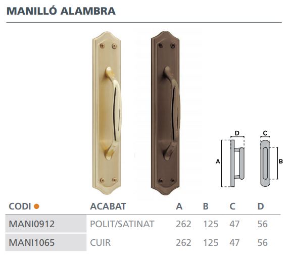 MANILLON PLACA ALHAMBRA PUL.SAT.46000202 2