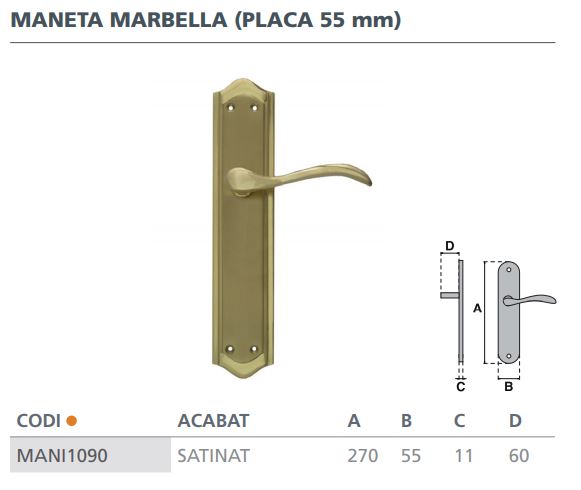 MANIVELA MARBELLA SATINADA REF.0001 2