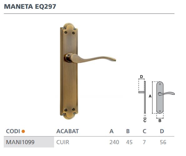 MANILLA EQ297CMAT CUERO C/ PLACA JANDEL 2