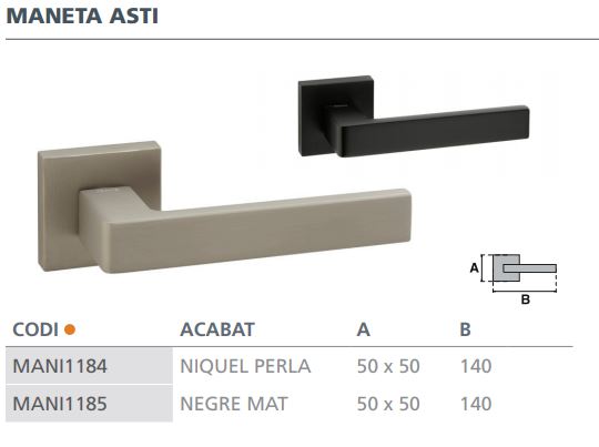 MANIVELA ASTI 50X50MM 25401034 NEGRO MAT 2