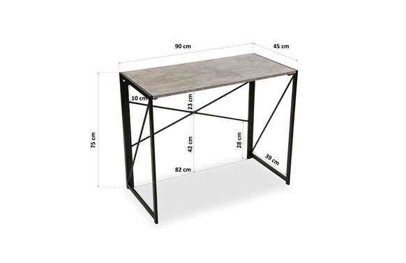MESA ESCRITORIO PLEGABLE JNEGRA 90X75X45